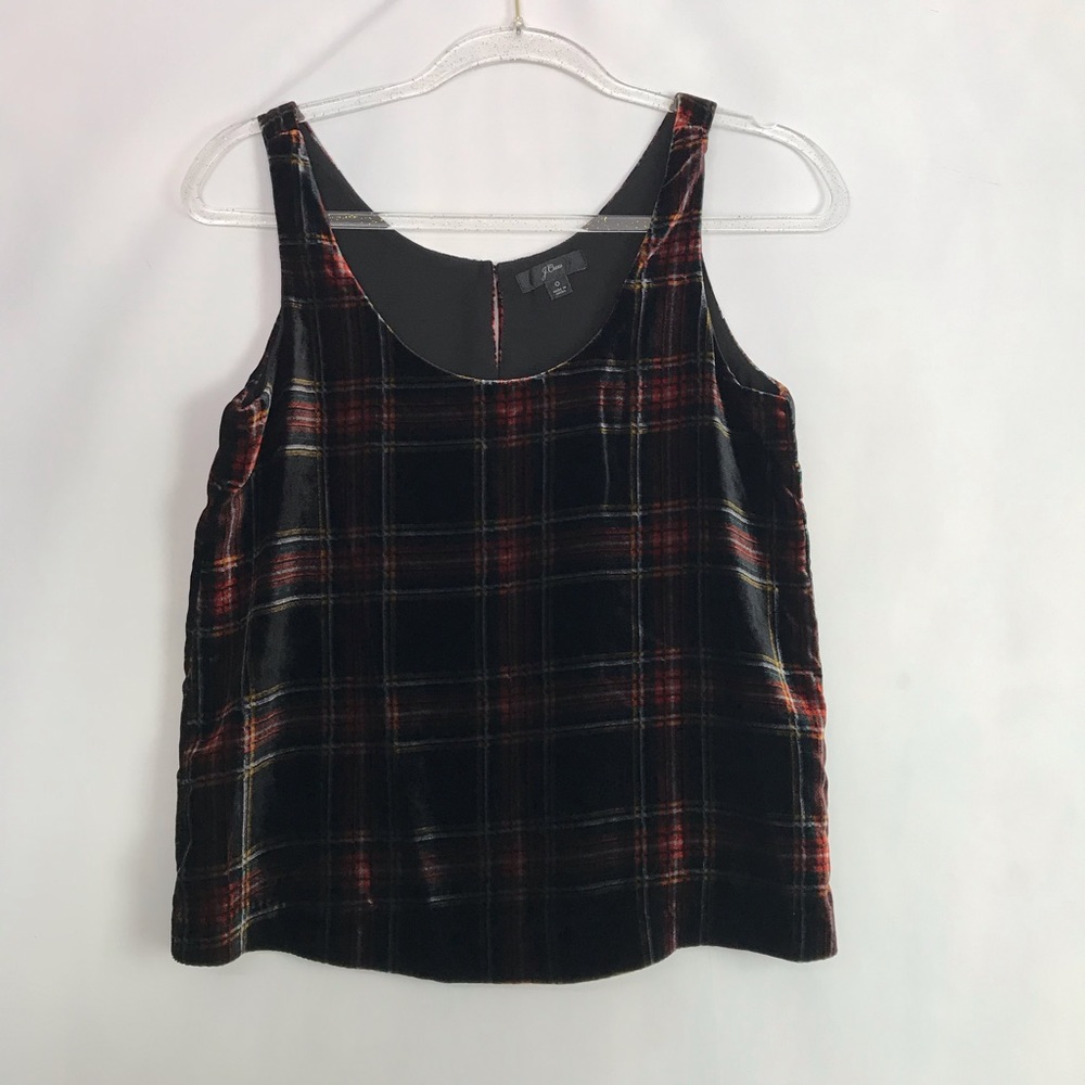 🔥 J. Crew Velvet Tank Top in Stewart Tartan - Picture 2 of 6